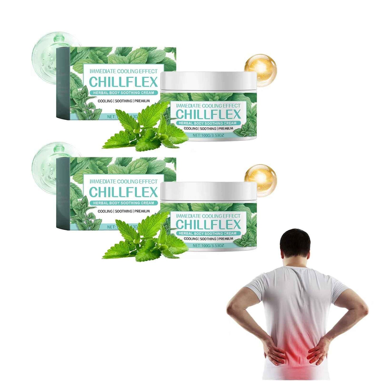 2Pcs Menthol Soothing Cream, Full Body Movement, Cool Frankish Soothing Ointment（3.53oz/Bottle）