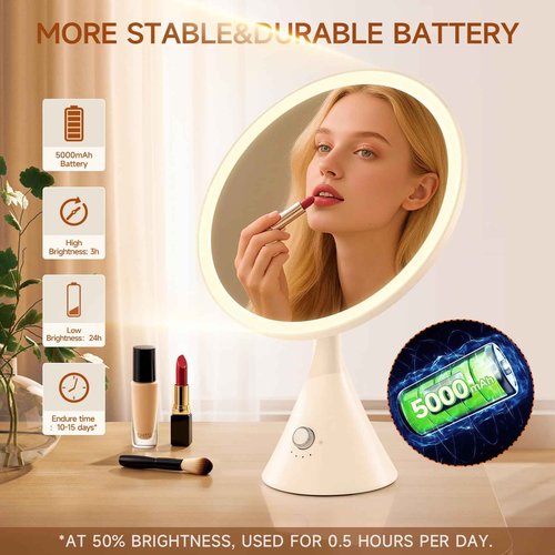 METUEGO Lighted Makeup Mirror with Magnification Electric Plug in, 7X Magnifying Lighted Vanity Makeup Mirror with Led Lights