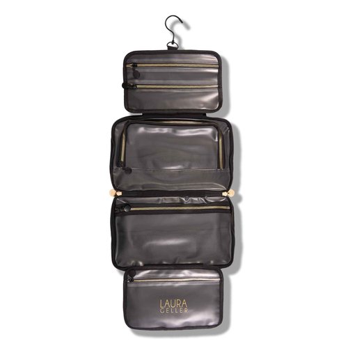 LAURA GELLER NEW YORK The Best of the Best Baked Face Palette and Quilted Folding Travel Makeup Bag, Black