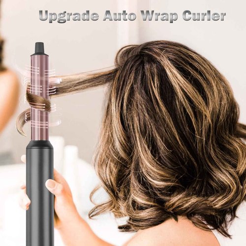 Air Styler Hair Dryer Brush - 5 in 1 Hair Styler Auto Wrap Hot Air Curler Ionic Blow Dryer Brush, 38m/s Airflow High Speed Fast Drying Styling Blowout Blow Dryer Multi-Styler for Curly/Straight Hair