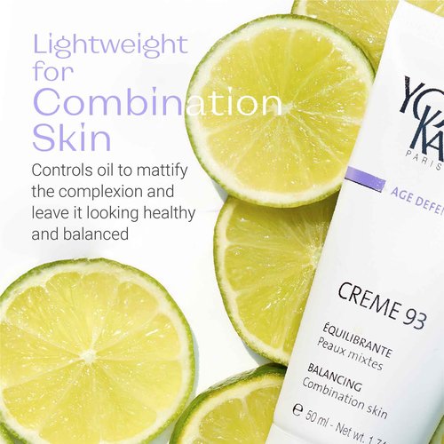 Yon-Ka Creme 93 Mattifying Moisturizer | Balancing Facial Cream for Combination Skin | Balance Oily Complexion with Vitamins A, C and E | Paraben-Free | 1.74 oz