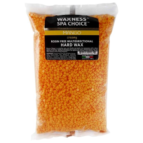 Waxness Spa Choice Assorted Hard Wax Beads 2.2 lb 1 kg Pack of 3 - Mango, Coconut, Baby Blue