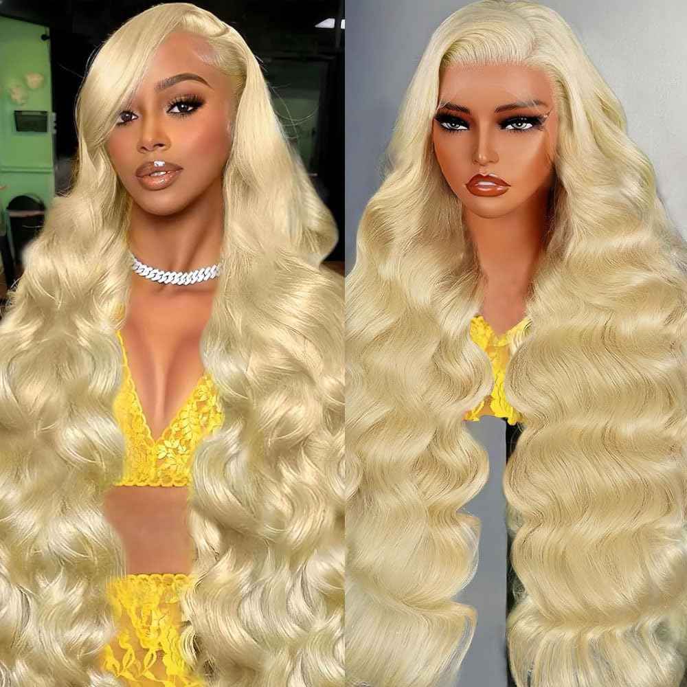 30 Inch 613 13x6 Lace Front Wig Human Hair 200 Density Blonde Body Wave Lace Front Wigs Human Hair Pre Plucked Blonde Wig Human Hair 613 HD Lace Frontal Wigs Human hair