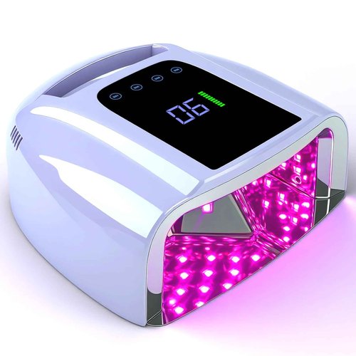 ANGNYA 96 W Rechargeable U V Lights for Nails, LED Nail Lamp with 42 Beads Nail Dryer Portable Nail Lamp Gel U V Led Nail Lamp with 4 Timer Setting Sensor and LCD Display