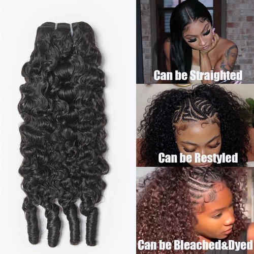 Burmese Curly Bundles Human Hair 16 18 20 Inches 100% Unprocessed Burmese Raw Hair Extension 3c4a Water Wave with Spiral Curly End Real Human Hair Extensions Natural Black