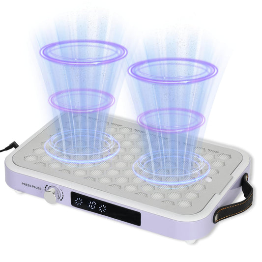 Nail Dust Collector,Professional Dust Collector Nail （wired）, 1600PA Portable Nail Vacuum with Reusable Filter and 30 Disposable Filters,10 Speed Adjustable，Suitable for Home & Salon