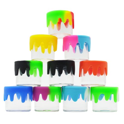 KUVIS 6ml Silicone Glass Wax Containers Airtight with Silicone Lid Concentrate Jar Multi Use (200)