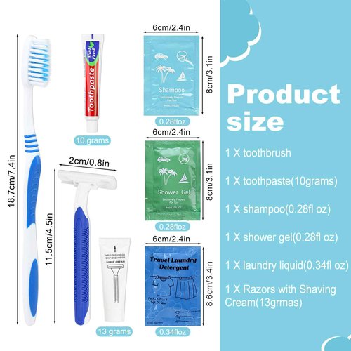 skourvut Bulk Hygiene Kits Travel Size Toiletries,Homeless Kit for Homeless,Toiletry Kits Homeless Bulk for Women,Men,Travel,Charity and Hotel100