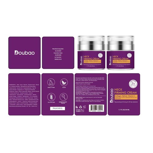 Advanced Neck Firming Cream – 3% Retinol & Hyaluronic Acid for Wrinkle Reduction, Lifting & Skin Tightening – Anti-Aging Moisturizer for Face, Neck & Décolleté – Deep Hydration, 3.4 FL（2 bottle）.