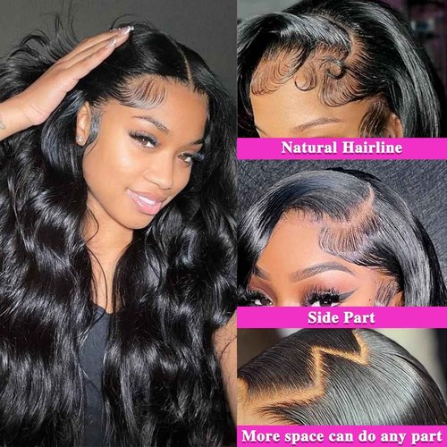 KINNIS13x6 Body Wave Lace Front Wigs Human Hair Pre Plucked Glueless Wigs Human Hair 200% Density HD Transparent Lace Frontal Wigs Human Hair for Black Women Body Wave Wig 20 Inch