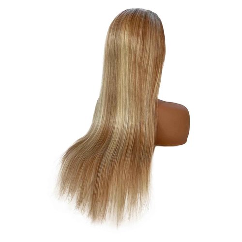 Ash Blonde Lace Front Wig Human Hair 180% Density, 13x4 Silky Straight Mini Knots HD Invisible Lace Wig for Women Glueless Highlights Wigs 20 Inch Brazilian Free Part Frontal Wigs