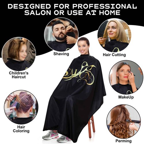 Hair Cutting Cape Barber Cape 63"×55" Professional Barber Capes Water Resistant Hair Cape with Adjustable Neck Size (8 Pack)