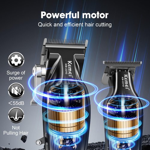 KEMEI Professional Hair Clippers Set for Men, Clippers for Hair Cutting, Cordless Rechargeable Hair Clippers Kit, Haircut Clippers, Hair Cutting Tools, LED Display, Gifts for Men