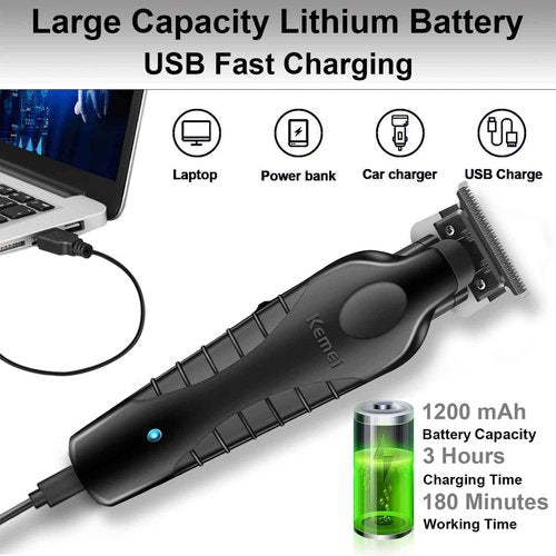 KEMEI Professional Hair Clippers for Men, Hair Trimmer and Foil Shaver Set, Cordless Barber Clippers, Zero Gapped Beard Trimmer, Rechargeable Fade Clipper Haircutting Kit, KM-2299, KM-2296, KM-1102