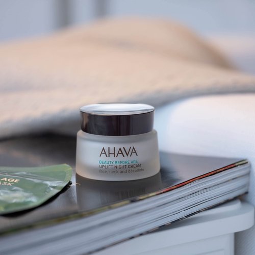 AHAVA Uplift Night Cream - Rich, Melting Night Cream to Lift, Firm & Tighten Skin, Anti-Aging Effect by Reducing Deep Wrinkles, Enriched with Exclusive Osmoter, Tripeptide 38 & Shea Butter, 1.7 Fl.Oz