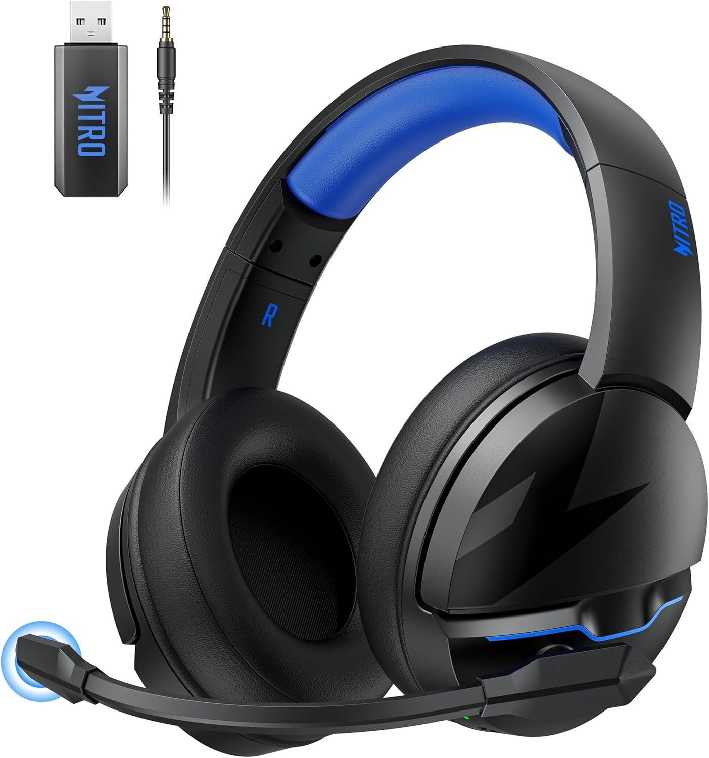 acer Wireless Gaming Headset, PS5 Headset with 2.4GHz for Ps5, Ps4, PC, Switch, Bluetooth 5.3 + 100Hrs Gaming Headphones with Noise Canceling Mic for Laptop, Mobile, Mac, 50mm Drivers (Red)