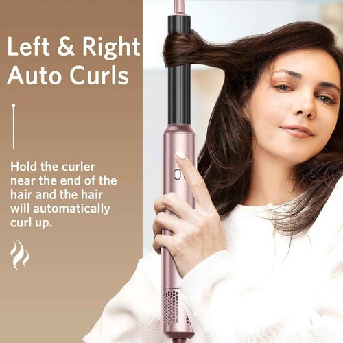 Air Styler Hair Dryer Brush - 6 in 1 Hair Styler Ionic Auto Wrap Hot Air Curler Blow Dryer Brush, 38m/s High Speed Blowout Airflow Hair Dryer Multi Styler Fast Drying Styling for Curly/Straight Hair