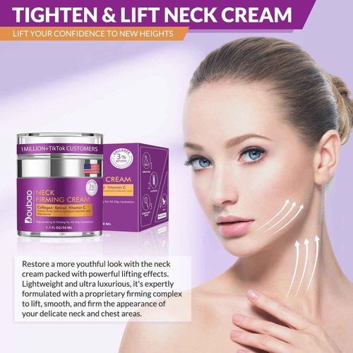 Advanced Neck Firming Cream – 3% Retinol & Hyaluronic Acid for Wrinkle Reduction, Lifting & Skin Tightening – Anti-Aging Moisturizer for Face, Neck & Décolleté – Deep Hydration, 3.4 FL（2 bottle）.