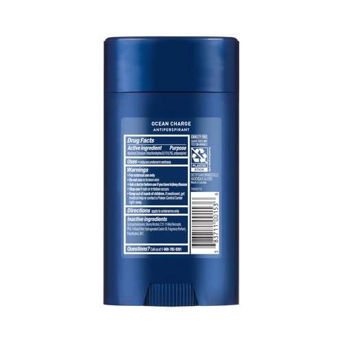 Suave Ocean Charge Men’s Antiperspirant Deodorant, All Day Marine & Driftwood Scent, for 48hr Odor & Wetness Protection, 2.7oz, 12 Pack