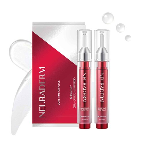 NEURADERM Core Time Ampoule, All-in-One Lifting Revitalizing Serum To Reduce Fine Lines Glowing Radiant Complexion (15ml/0.5 fl. oz x 2ea)