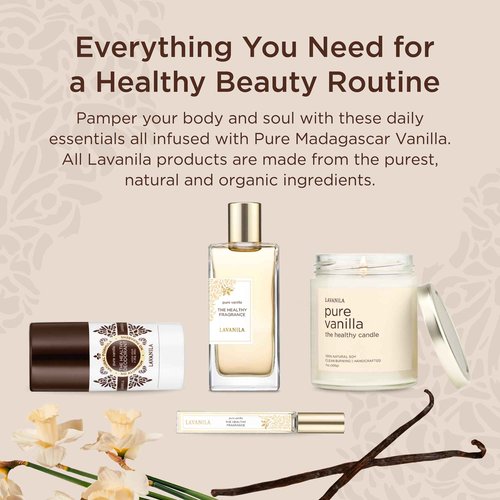 Lavanila Pure Vanilla Perfume Set for Women (1.7 Fl Oz + 10ml Roller-Ball) - Pure Madagascar Vanilla Fragrance, Clean and Natural Eau de Parfum Made In USA