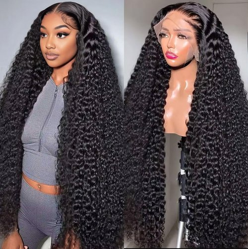 ANLILI 13x6 Deep Wave Lace Front Wigs Human Hair Wig 200% Density Deep Wave Frontal Wigs Human Hair HD Lace Front Wigs for Black Women Deep Curly Wave Lace Front Wig Glueless Wig 22 Inch