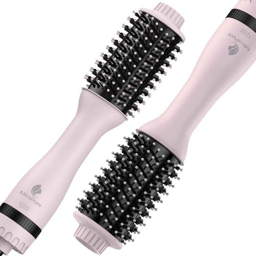 Hair Dryer Brush Blow Dryer Brush in One, MiroPure 4 in 1 Hair Dryer and Styler Volumizer with 4 Speed Temp Settings, Hot Air Brush with Oval Barrel for All Hair Style and Fast Drying, Pink