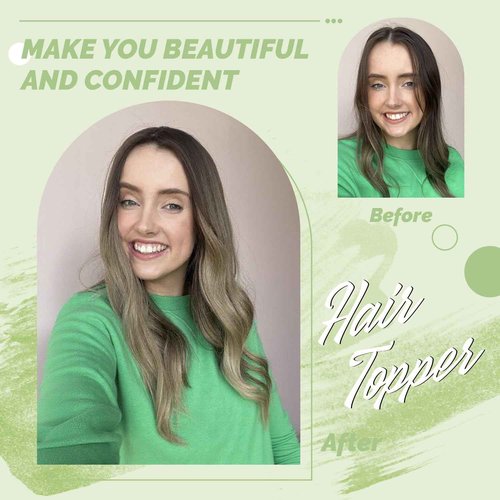 BUTYWAY Hair Toppers for Women Real Human Hair 10Inch Human Hair Topper 7x10CM Swiss Base Middle Part Clip in Topper Hairr Pieces for Women Ombre Light Brown with Blond