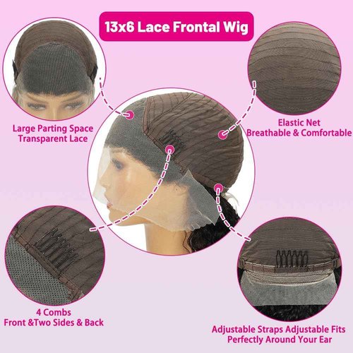 ILHILH 99J Burgundy Lace Front Wigs Human hair Deep Wave 13x6 HD Lace Frontal Wigs Human Hair Pre Plucked 200 Density Wine Red Colored 99J Curly human Wig with Baby Hair 26 inch Glueless Wig