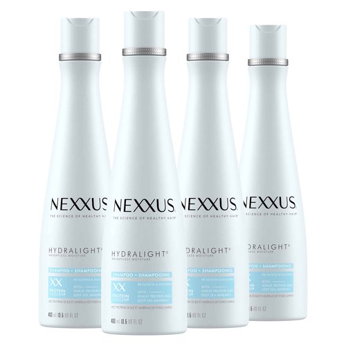 Nexxus Hydra-Light Weightless Moisture Shampoo Pack of 4 Replenishing Shampoo for Oily Hair Silicone free 13.5 oz