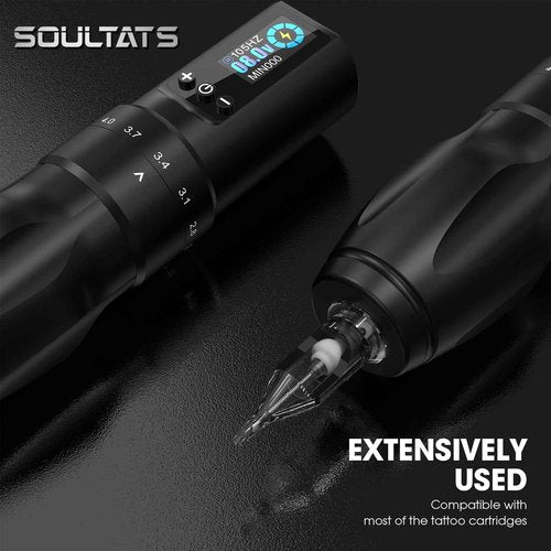 Tattoo Kit - EZTAT2 Tattoo Gun Kit with 7 Strokes 2.0-4.0mm Wireless Tattoo Machine, 1600mAh Battery Power Supply, 20Pcs Tattoo Cartridge Needles and 11 Color Inks for Tattoo Artists