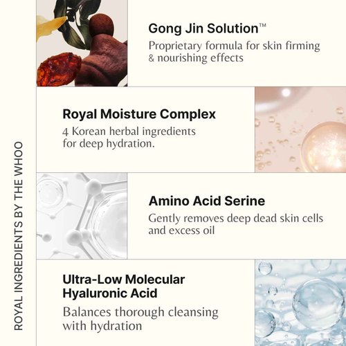 THE WHOO Gong Jin Hyang Clarifying Cleansing Foam | Hydrating & Gentle Face Wash | Deep Pore Cleanser with Amino Acids | Korean Luxury Skincare