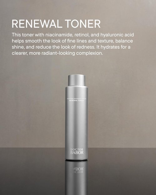 Doctor BABOR Renewal Toner, Smoothing & Refining Toner, Rejuvenated Complexion with Retinol & Niacinamides, Even Skin Tone & Texture, 6.76 oz