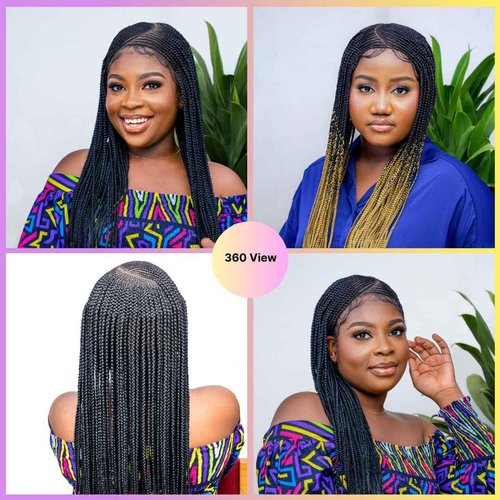 Wow Braids Cornrow Tiwa Side Part Braid Braid Wig- Color 1-22 inches