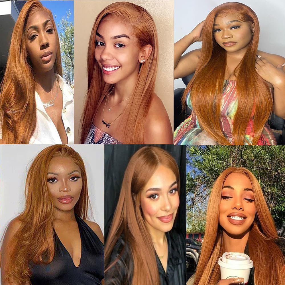 Habiliana Bundles Human Hair 18 20 22 Inch Straight 30 Light Brown Human Hair Bundles 11A Unprocessed Brazilian Virgin Quick Weave Hair Extensions for Black Women