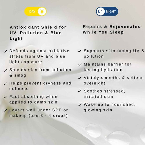 DEWI SKIN Vitamin C + Squalane Night Facial Oil – Hydrating - Nourishing Botanical Blend with Rosehip, Marula, Camellia & Bakuchiol for Soft, Glowing Skin