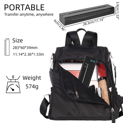 ATOMUS Tattoo Transfer Stencil Printer 113E Cordless Thermal Tattoo Machine Rechargeable USB Bluetooth Thermal Copier with 10pcs Transfer Papers Compatible with Smartphone & PC