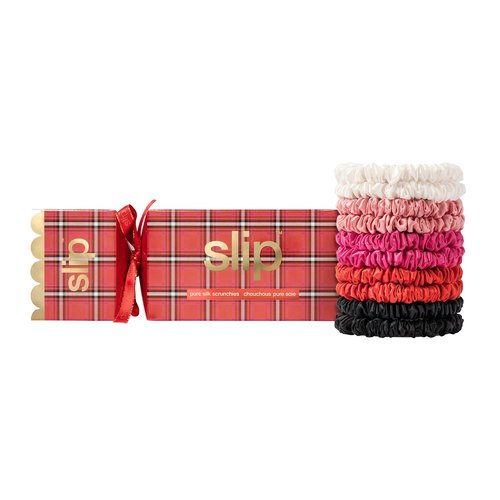 slip Skinny Scrunchies in Holiday Cracker Packaging: Anti-Crease, Anti-Breakage Slipsilk™ Design Protects Delicate Hair | Includes 10 Pure Silk Scrunchies, Jean
