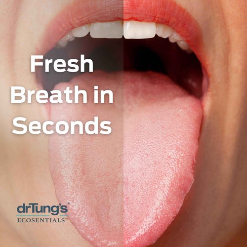 drTung's Stainless Steel Metal Tongue Scraper - Tongue Cleaner for Adults, Kids, Helps Freshen Breath, Easy to Use Comfort Grip Handle, Comes with Fabric Travel Pouch - 6 Pack