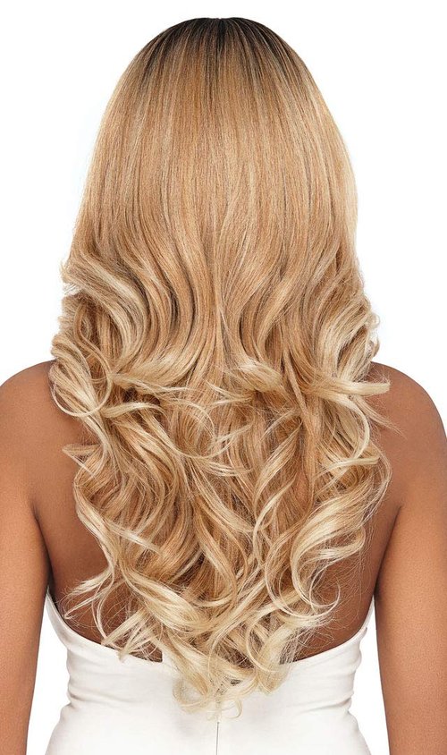 Outre LACEFRONT PERFECT HAIR LINE Glamorous Wavy Fully Hand-Tied 13”x 6” Frontal HD Baby Hair Transparent Lace Easy-to-Style Heat Friendly - GENEVA (DRFF4/HAZHN)