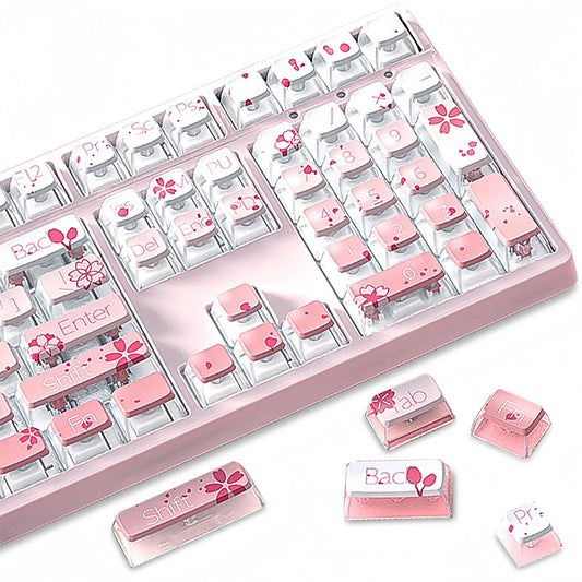 ZMX Pudding Keycaps Set,Double Shot PBT Dye-Sub Custom Keycaps ASA Profile 116 Keys Cute Themed Transparent Backlit Keycaps for ANSI 100% 60% TKL Cherry MX Switch Mechanical Gaming Keyboard (01)