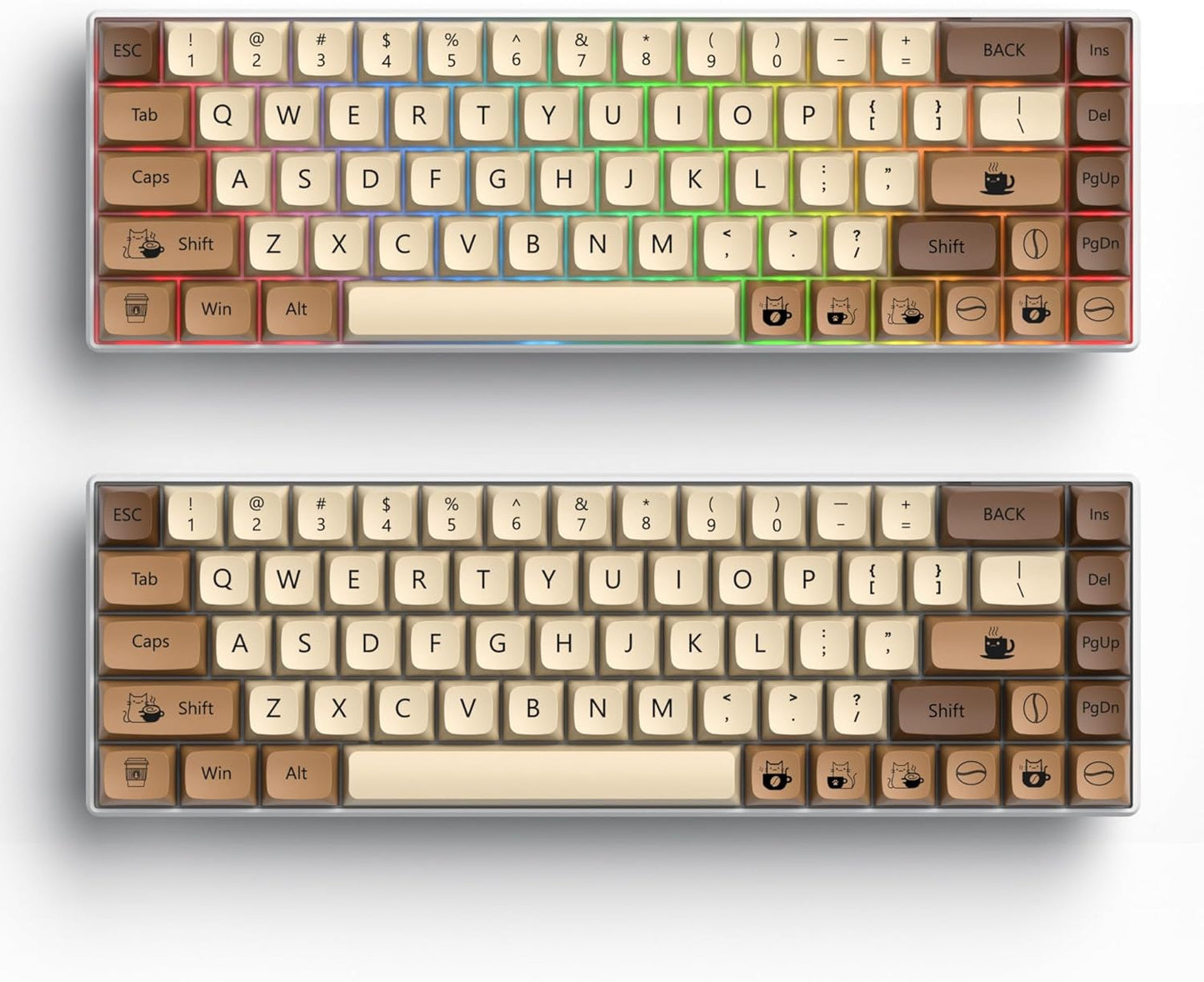61 PBT Game keycap, 60% Backlight with Key Puller OEM Configuration American Layout, 87/104 Mechanical Keyboard (no Keyboard) (Ahris)