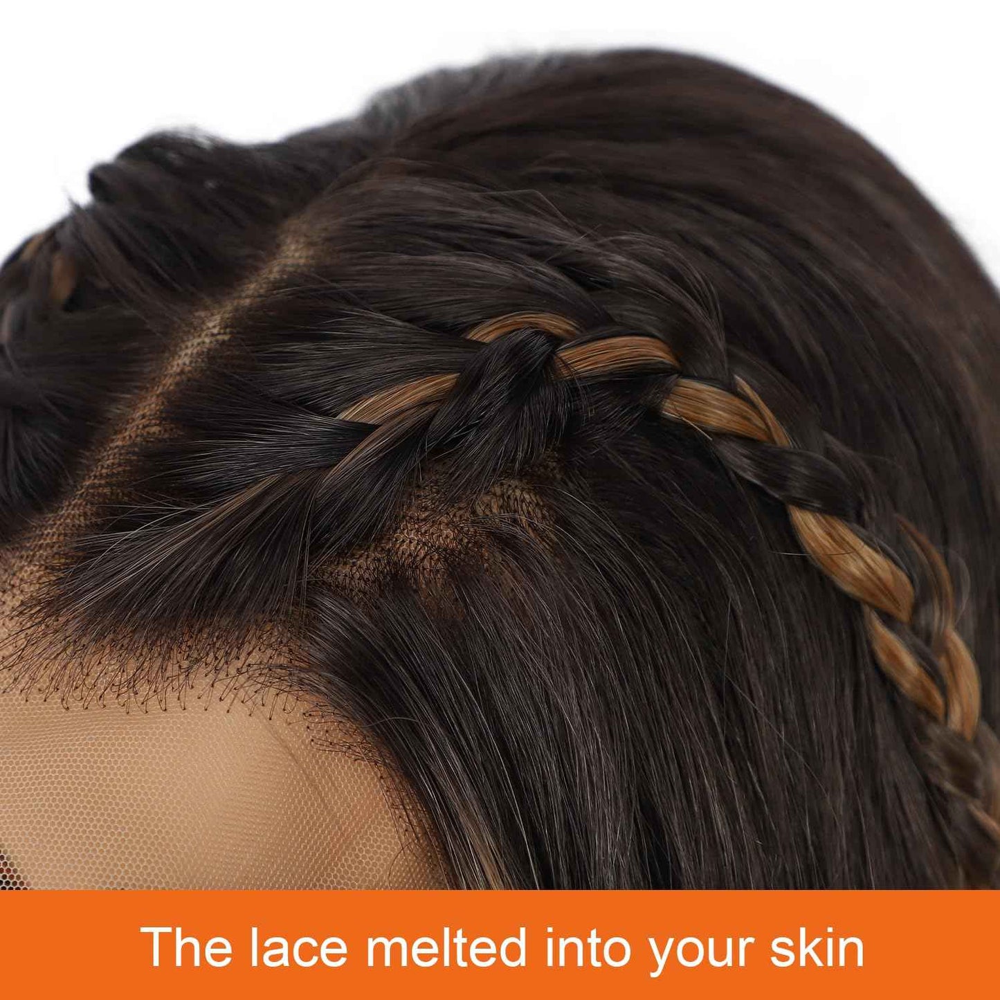 LLEI'Z Ombre Dark Brown Wavy Wig for Women, 13x4 Transparent Lace Front Long Dark Brown Wigs Middle Part Wavy Natural Looking Synthetic Heat Resistant Fiber for Daily Party Use 26 Inch