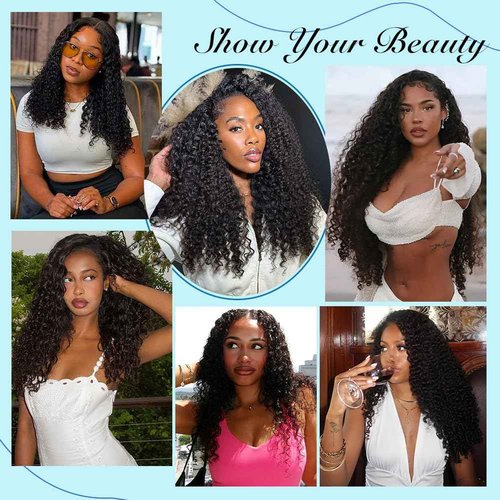 Younsolo Burmese Curly Bundles Human Hair 16 18 20 Inch 14A Curly Bundles Human Hair 100% Unprocessed Wet and Wavy 3 Bundles 3c4a Burmese Curly Water Wave with Spiral End Hair Extensions Natural Black