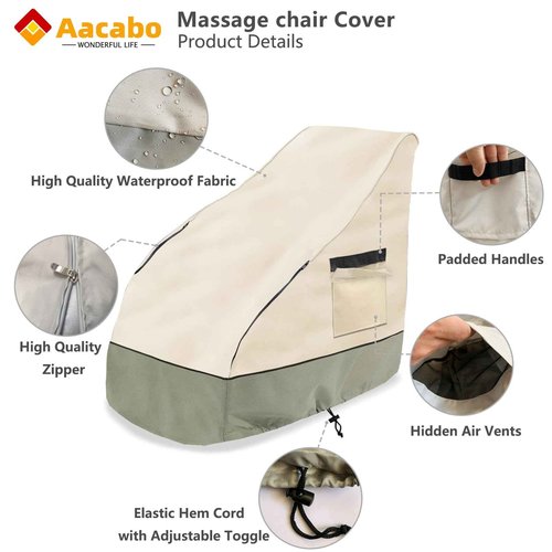 Aacabo Massage Chair Cover 600D Oxford Cloth Full Body Shiatsu Massage Chair Protective Cover with Drawstring Waterproof Dustproof