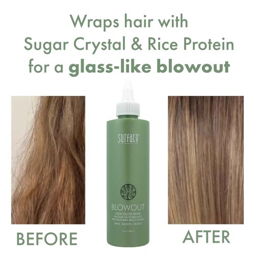 SURFACE Hair Blowout High Gloss Rinse– Organic Ingredients for Women and Men, Heat-Resistant with Babassu Oil for Longer Lasting Blowouts - 8 fl oz