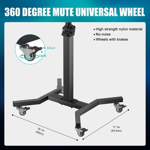 Poarmeey Tattoo Tray with Wheels Trolley Adjustable Height, Tattoo Stand Rolling Tray for Tattoo Studio