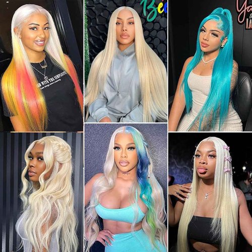 zamsta 613 Lace Front Wig Human Hair 30 inch Lace Front Wig Human Hair 200 Density Straight Blonde Wig Human Hair Pre Plucked For Women 13x4 Honey Blonde HD Lace Front Wig