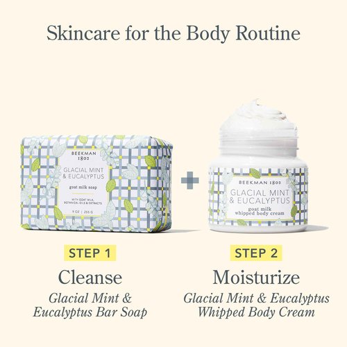 Beekman 1802 Goat Milk Bar Soap Gift Set - 9 oz - Nourishes, Moisturizes & Hydrates - 100% Vegetable Soap with Lactic Acid - Good for Sensitive Skin - Cruelty Free - Gift Box Included