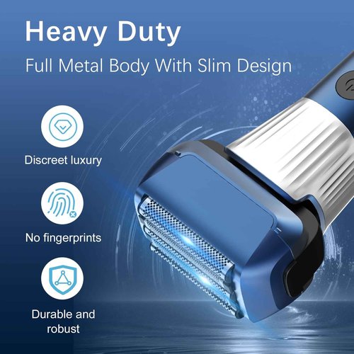 Electric Razor for Men, 2-Speed 5-Blade Electric Shavers for Men Face Cordless Rechargeable, Mens Foil Shaver Shaving Machine Wet Dry Men's Travel Razors for Man Close Shaving Face as Gift, Blue